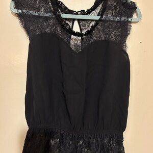Express Black Lace Blouse